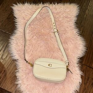 Coach White Crossbody Bag with Gold Hardware